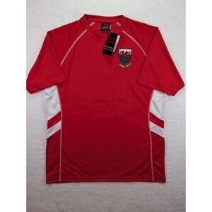 Wales Welsh Cymru "Ryan" Dragon Shield Euro Football Cool Dry Footy T-shirt Med